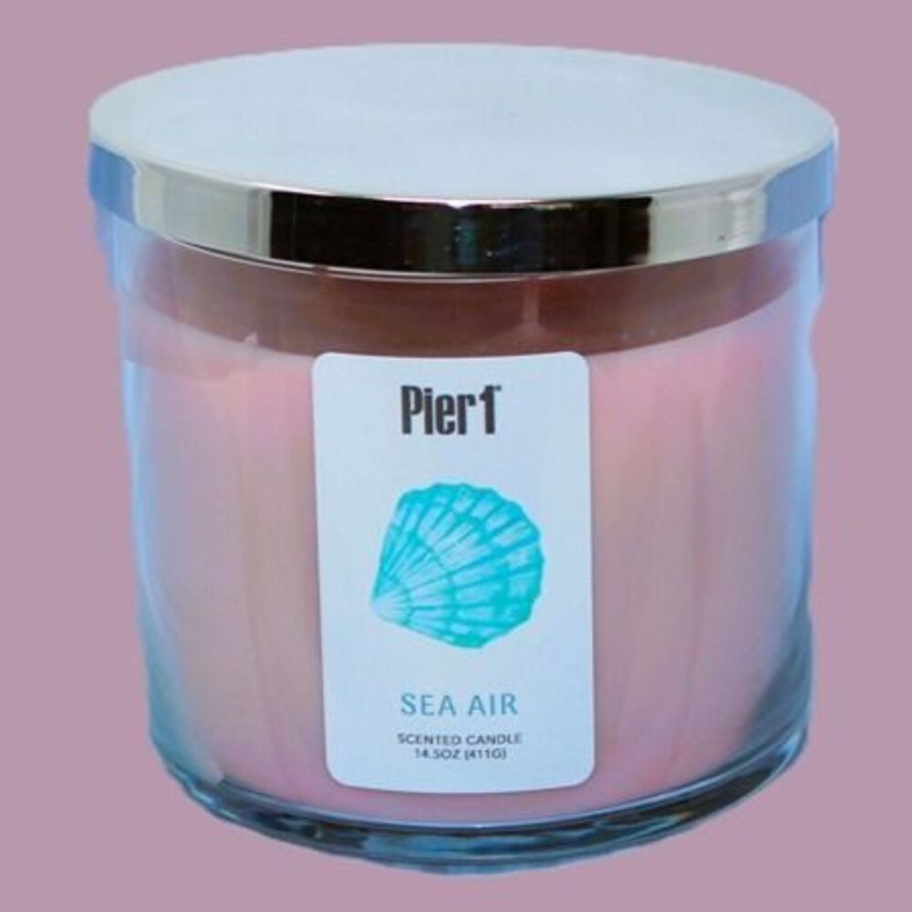 NOS PIER 1 D/C= No Longer Made ~Sea Air 3 Wick 2 Colors Perfectly Scented Candle